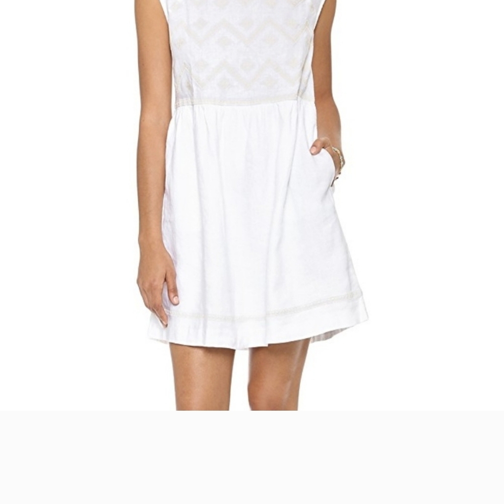 Madewell White Chevron Dress Size S
